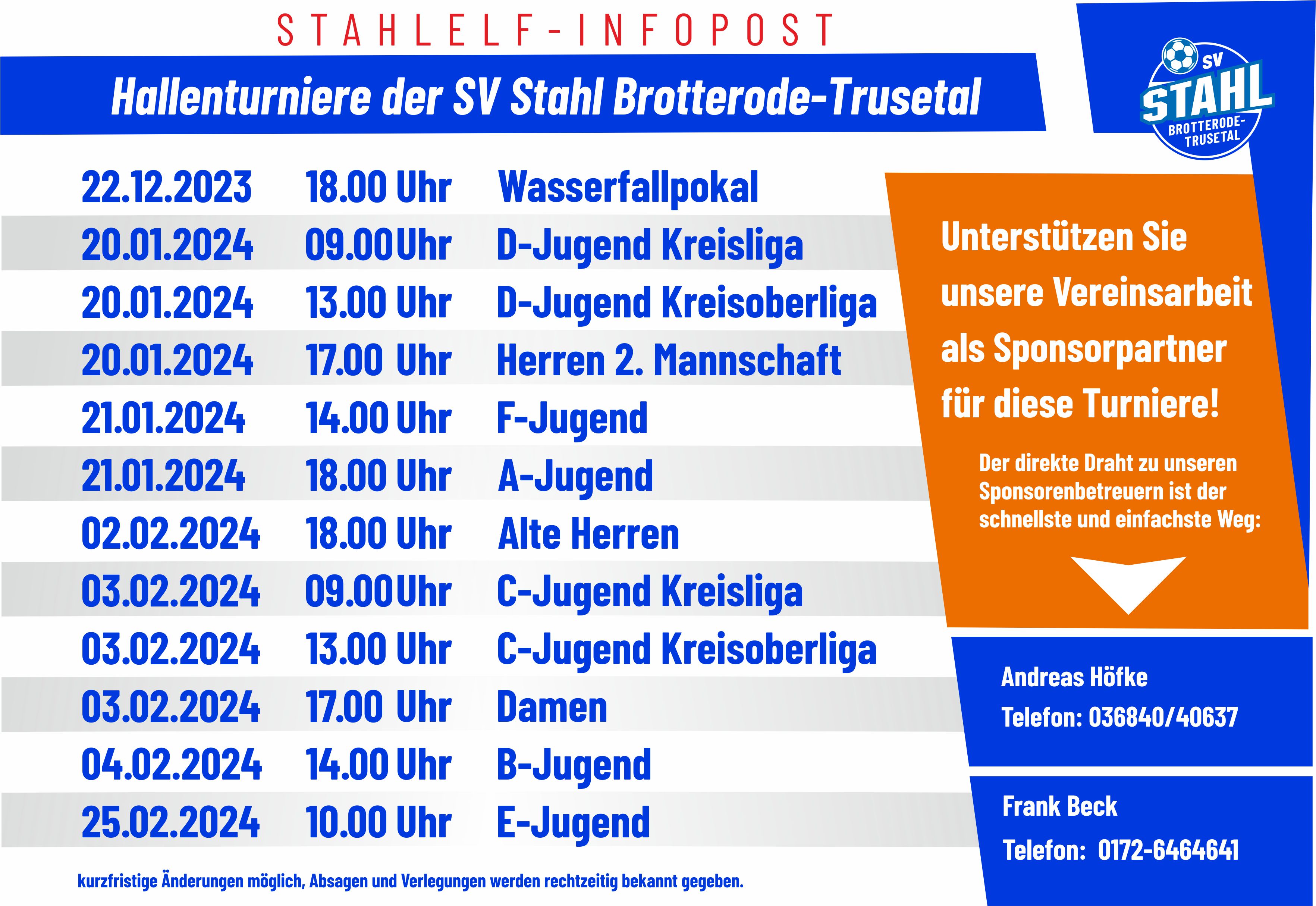 Hallenturniere Stahlelf