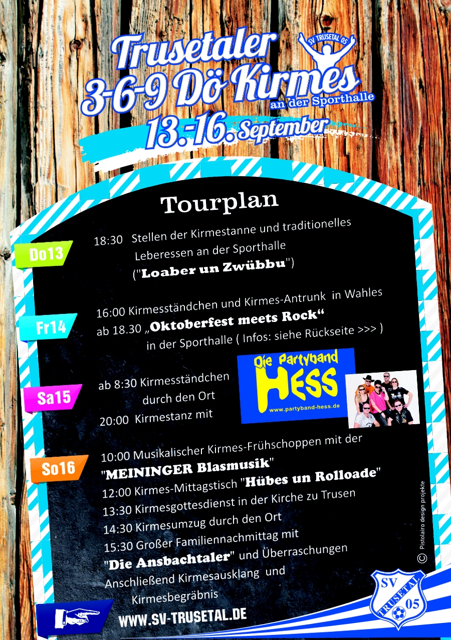 Tourplan Kirmes 2018
